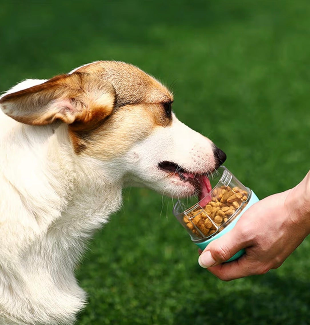 3 in-1 Foldable Dog Water Dispenser with Food Bottle