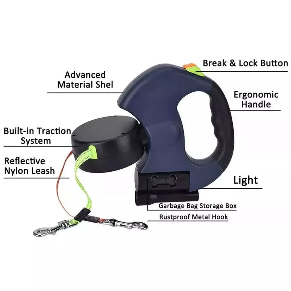 TwinPaw 360 Reflective Retractable Leash