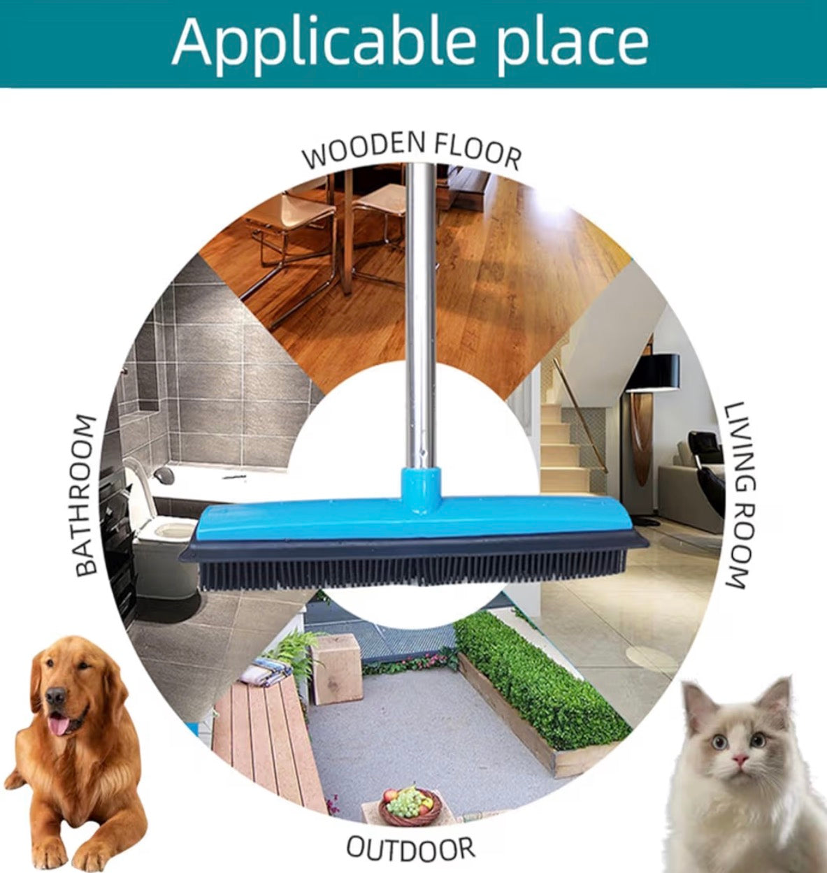 Pet Hair Removal Broom Mop