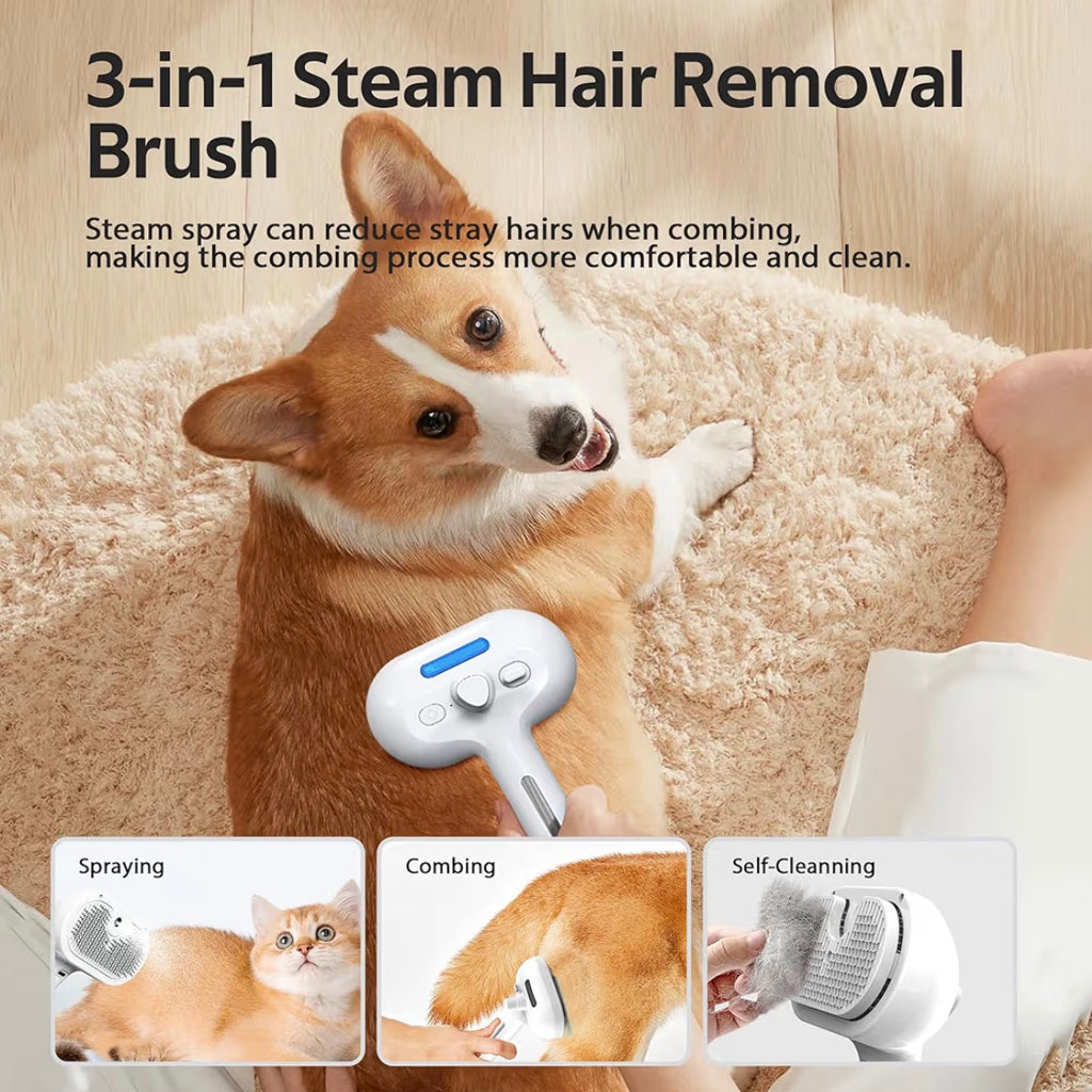 3-in-1 Pet Hair Spray Grooming Brush (For Cats & Dogs)