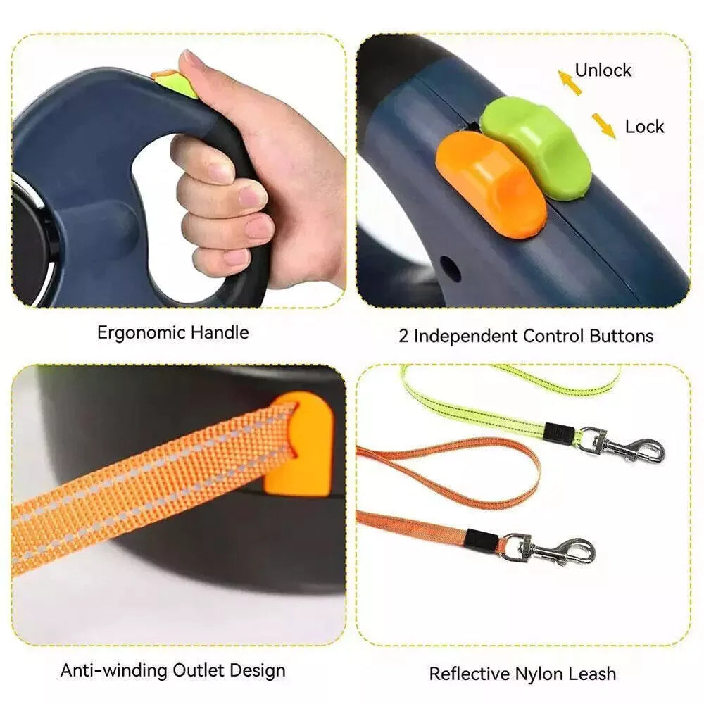 TwinPaw 360 Reflective Retractable Leash