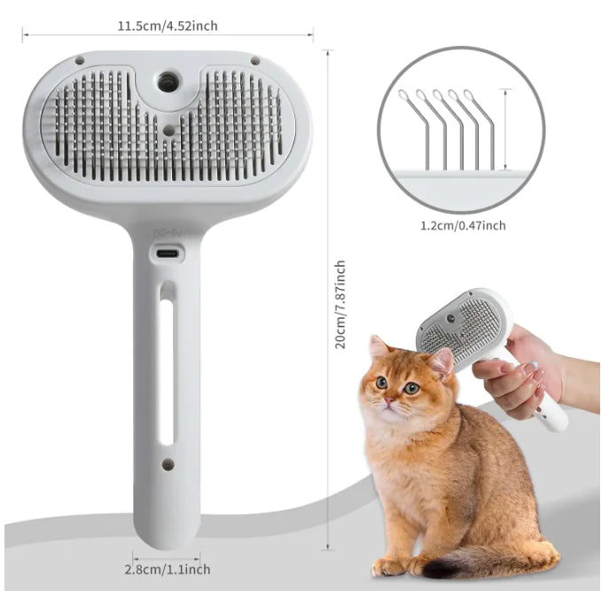 3-in-1 Pet Hair Spray Grooming Brush (For Cats & Dogs)